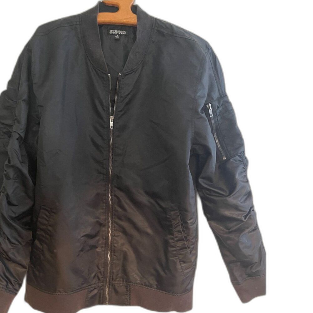 Elwood Patrol Style Workwear Nylon Bomber Full Zip Jacket Black Adult Size L